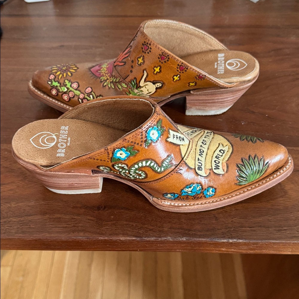 Brother Vellies Colorful Handpainted Eve Doodle Mules - Picture 4 of 13